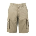 thumbnail image 2 of Coevals Club Men's Cargo Outdoor Work Relaxed Fit Multi-Pocket Cotton Solid Shorts (44, Khaki, #2), 2 of 5