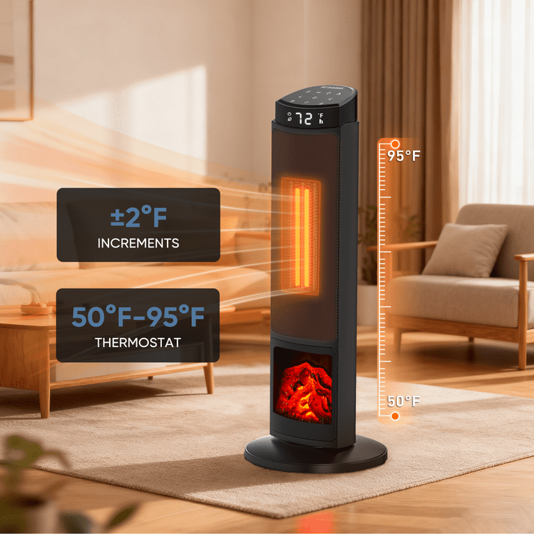 Concetta 1500W Tower Space Heater, Remote Control photo 5