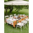 thumbnail image 3 of Outdoor Tablecloth with Umbrella Hole and Zipper, Fall Pumpkins Gnomes Rectangle Table Cloth 52x70 Inch Waterproof Tablecloth, Thanksgiving Maple Leaves Farmhouse Plaid Picnic Table Cover for Patio, 3 of 7