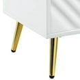 thumbnail image 4 of Tyra 22 Inch Wood End Table with Open Space, Wave Pattern, White, Gold, 4 of 5