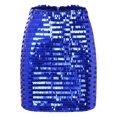 thumbnail image 4 of Alvivi Women's Sparkle Sequins Pencil Skirt Micro Mini Skirt Night Out Party Club Dance Skirts Blue M, 4 of 7