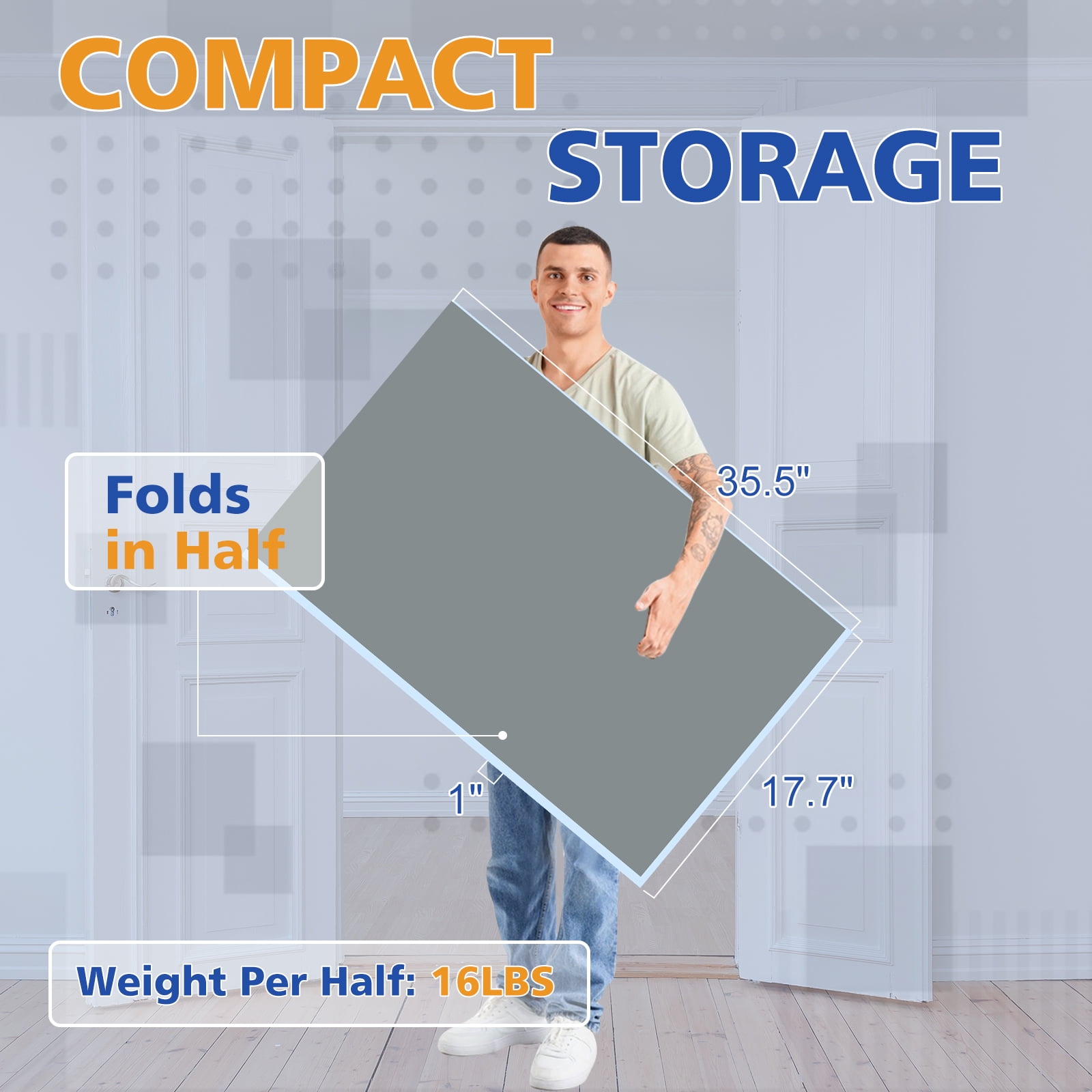 6ft Mid-Size Ping Pong Conversion Top, Foldable & Portable Table Tennis Table Top for for Indoor/Outdoor,Grey