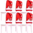 thumbnail image 1 of Juego de 6 fundas navideñas JAMW para sillas Decoraciones navideñas Papá Noel Copo de nieve Muñeco de nieve, 1 of 5