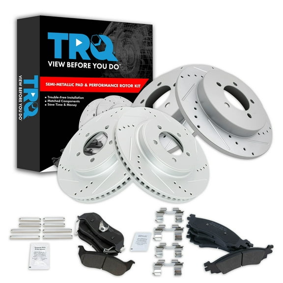 TRQ Front and Rear Brake Pad & Rotor Kit Fits Select 2006-2010 Ford 2006-2010 Mercury