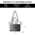 thumbnail image 3 of Kukuzhu Puffer Tote Bag for Women, Soft Fluffy Handbags Purse Light Down Cotton Padded Quilted Tote Bag, 3 of 7