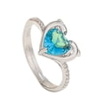 thumbnail image 1 of Anillo de Moda Micro Anillo Doble Forma de Corazón Conjunto de Anillos, 1 of 5