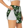 thumbnail image 2 of Bixox Women's Happy Easter pattern 2 in 1 Running Shorts - Lightweight Athletic Workout Gym Yoga Shorts Liner with Pockets - Small, 2 of 7