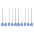 thumbnail image 1 of Ounissouiy 10x Cucharillas de vidrio Apto para lavavajillas Cuchara agitadora para remover la barra de café Transparente Mostrada Azul claro, 1 of 1