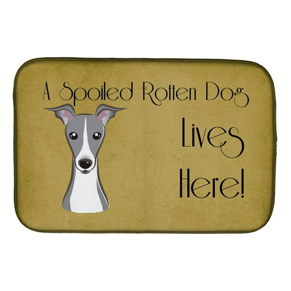 Italian Greyhound Spoiled Dog Lives Here Dish Drying Mat