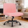 thumbnail image 1 of Wide Office Chair with Wheels Armless Office Chair Mid Back Computer Task Chairs for Make Up( with Wheels), 1 of 3