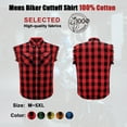 thumbnail image 2 of Dream Apparel Men's Sleeveless Flannel Shirt Black & Red Sleek Design Cotton Shirt Frayed Sleeves, 2 of 7