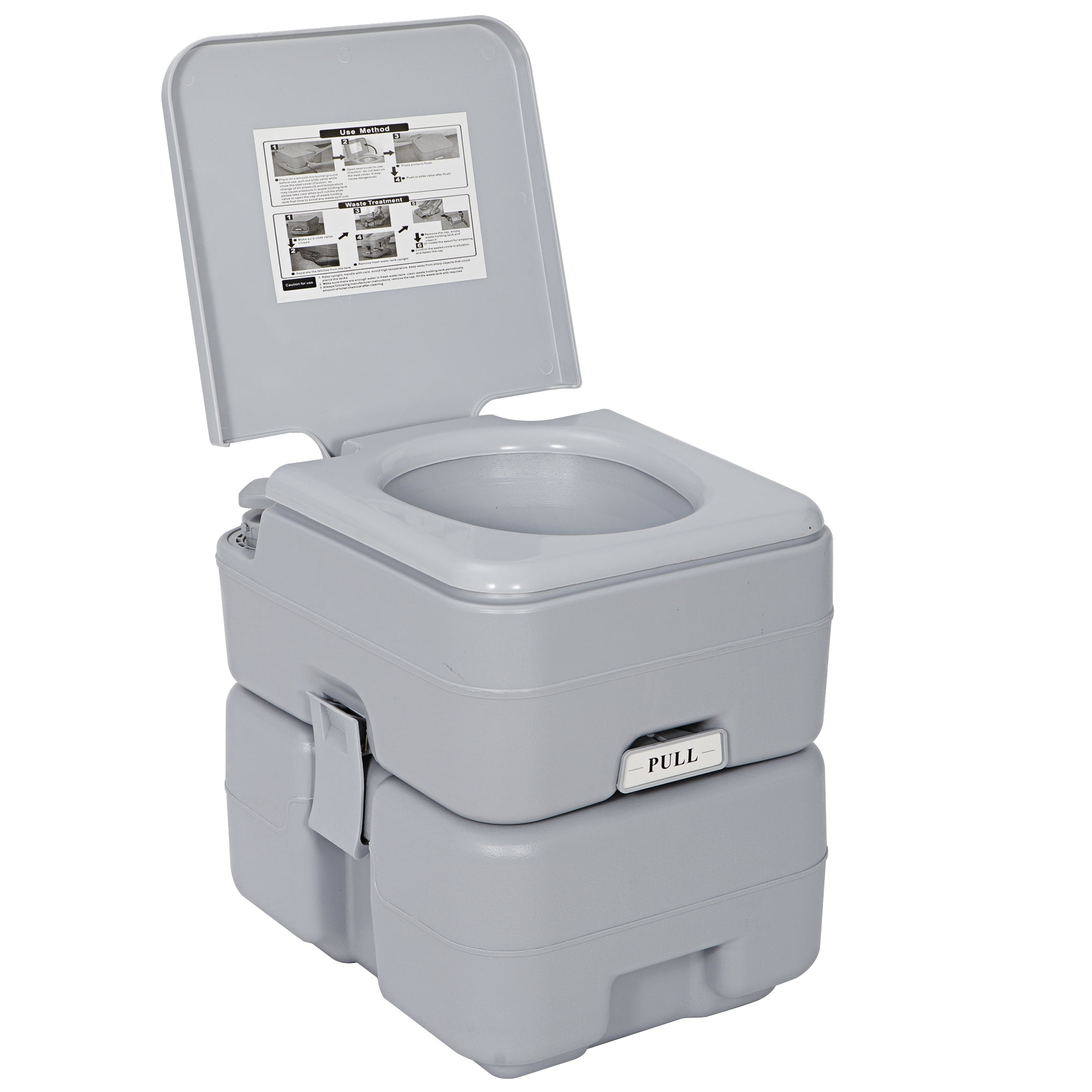HomGarden 6.6gal Portable Toilet Camping Porta Potty, Outdoor Commode RV Toilet, Detachable
