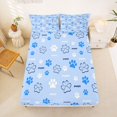 thumbnail image 5 of Homewish Cute Dog Paws Queen Sheets,Puppy Print Queen Sheet Sets,Blue,4pcs,1 Flat Sheet, 1 Fitted Sheet and 2 Pillowcases, 5 of 6