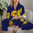 thumbnail image 6 of Pajamas for Women Set - PLANETA EN FORMA DE PIZZA Comfy Long Sleeve Button Up Pajama Sets for Women 2 Piece, Soft Sleepwear Nightwear Pjs Lounge Sets for Women with Pockets, 6 of 6