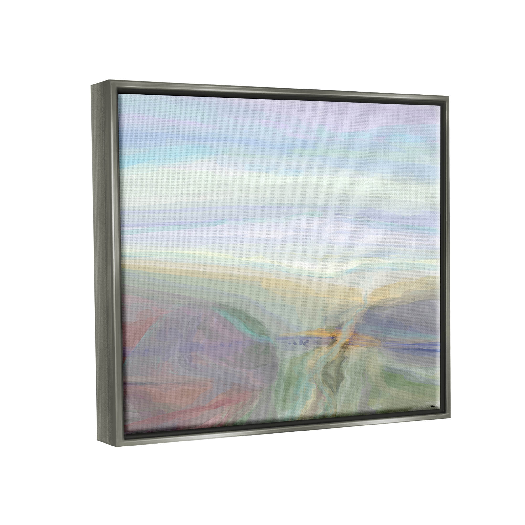 Abstract Pastel Canyon Landscape Abstract Graphic Art Luster Gray Framed Art Print Wall Art