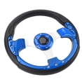 thumbnail image 1 of 13in Car Steering Wheel PU Stylish Look Impact Proof Enhanced Grip Racing Sports Luxury Steering Wheel, 1 of 7