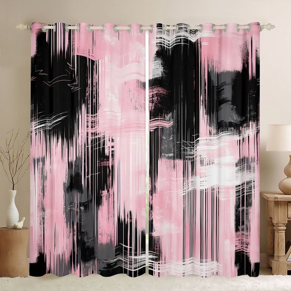 Castle Fairy Abstract Black Out Curtains,Watercolor Curtains Pack of 2 (42x63 Each)