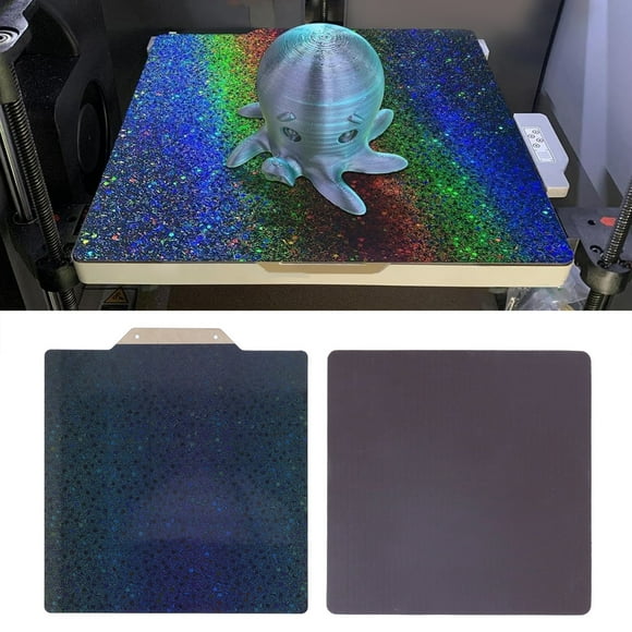 Rainbow PEY Textured PEI Build Plate, 120x120mm PEY PEI Spring Steel Sheet Versatile with Soft for 3D Printer