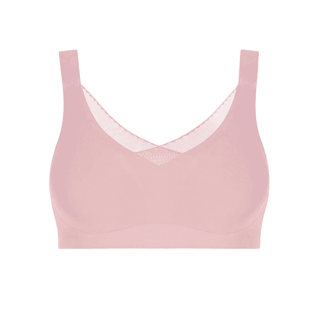 BIMEI Seamless Mastectomy Bra for Women Breast Prosthesis with Pockets Silky Smooth Bras Soft Daily Full Coverage Bralettes Bras with Removable Pads,Pink,4XL