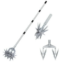 YARTTING Garden Tiller Durable Efficient Cultivator Tiller with Detachable Tines, Adjustable Handle Ideal for Reseeding Grass, Soil Mixing, Planting