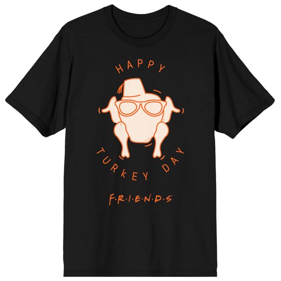 Friends Happy Turkey Day Black T-Shirt - S