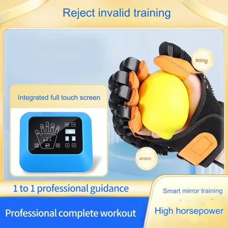 Portable Rehabilitation Robot Gloves Stroke Hemiplegia Cerebral Infarction Trainer Finger Exerciser Hand Function Repair(right hand-L)