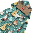 thumbnail image 5 of Odeerbi Christmas Onesie Pajamas for Family Holiday Sleep Jumpsuit Long Sleeve Family Christmas Pajamas Matching Sets Infant Fashion Lattice Print Plush Jumpsuit Sleepwear PJs Set Green, 5 of 5