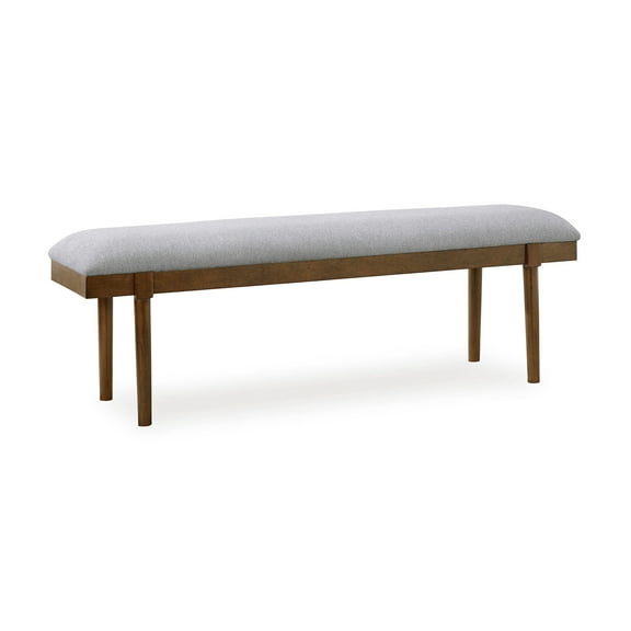 Signature Design by Ashley Lyncott 59" Upholstered Solid Wood Frame Dining Bench, Gray/Brown