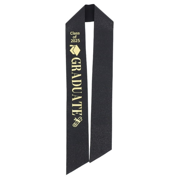 TABLZONE Graduation Celebration Sash Black Satin One Size Fits for All Students