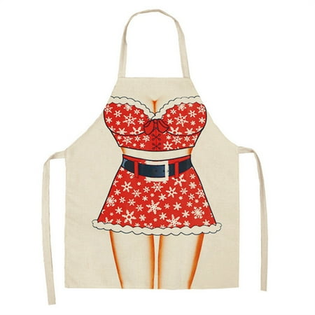

Christmas Kitchen Apron Family Kitchen Apron Merry Christmas Printed Sleeveless Cotton Linen Apron For Adults Men And Women Household Cleaning Tools 26.77x21.65inch Xmas Gift