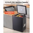 thumbnail image 3 of VEVOR Chest Freezer, 3.3 Cu.ft Compact Deep Freezer, Free Standing Top Open Door Chest Freezers with 2 Removable Baskets & Adjustable Thermostat - Energy Saving, Low Noise & Garage Ready, Black, 3 of 9