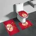 thumbnail image 2 of Uutvmp Christmas Bathroom Rug Set of 3, Cartoon Snowman Red 3 Pieces Bath Mats Set for Bathroom, No Silp Washable Cover Floor Rug Decorations for Kitchen Bathroom Bedroom, 2 of 6