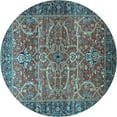 thumbnail image 1 of Ahgly Company Indoor Round Oriental Light Blue Industrial Area Rugs, 4' Round, 1 of 4