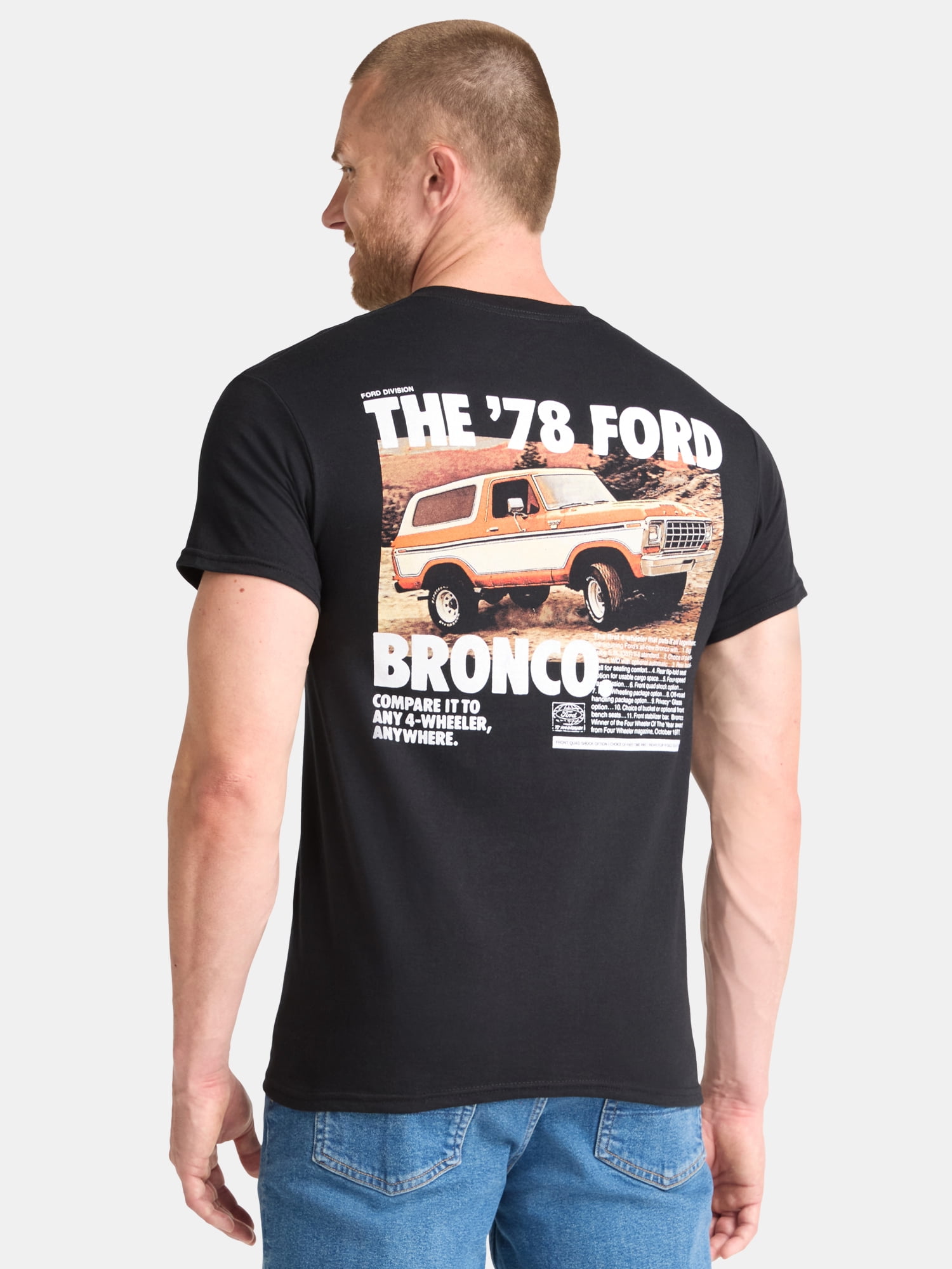 Ford Bronco Men's and Big Men's Cotton Graphic Tee, Sizes S-3XL