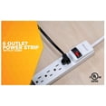 thumbnail image 3 of Coleman Cable & Southwire 74943671 41436 6 Outlet Power Strip, White, 3 of 6