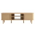 thumbnail image 5 of Media TV Stand Console Table, Brown Oak, Wood, Mid Century Living Room Lounge Cafe Lobby, Modern Contemporary HB36486, 5 of 11