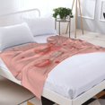 thumbnail image 3 of Durable Soft & Warm Flannel Blanket - Cozy Pastel Pink Holiday Design with Ornaments Perfect for Sofa Travel Bed & Chair, 3 of 7