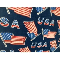 Lilly Craft Patriotic Flags and USA on Navy Fleece Fabric is 58"/60" wide and Sold by the Yard