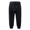thumbnail image 2 of Huresd Men's Cotton Casual Shorts 3/4 Jogger Capri Pants Breathable Below Knee Short Pants with Three Pockets Black M, 2 of 4
