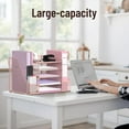 thumbnail image 5 of INTIGE 5-Tier Metal Desk Organizer with File Holder, Paper Letter Tray Organizer for Office, Pink, 1 Pcs, 5 of 5