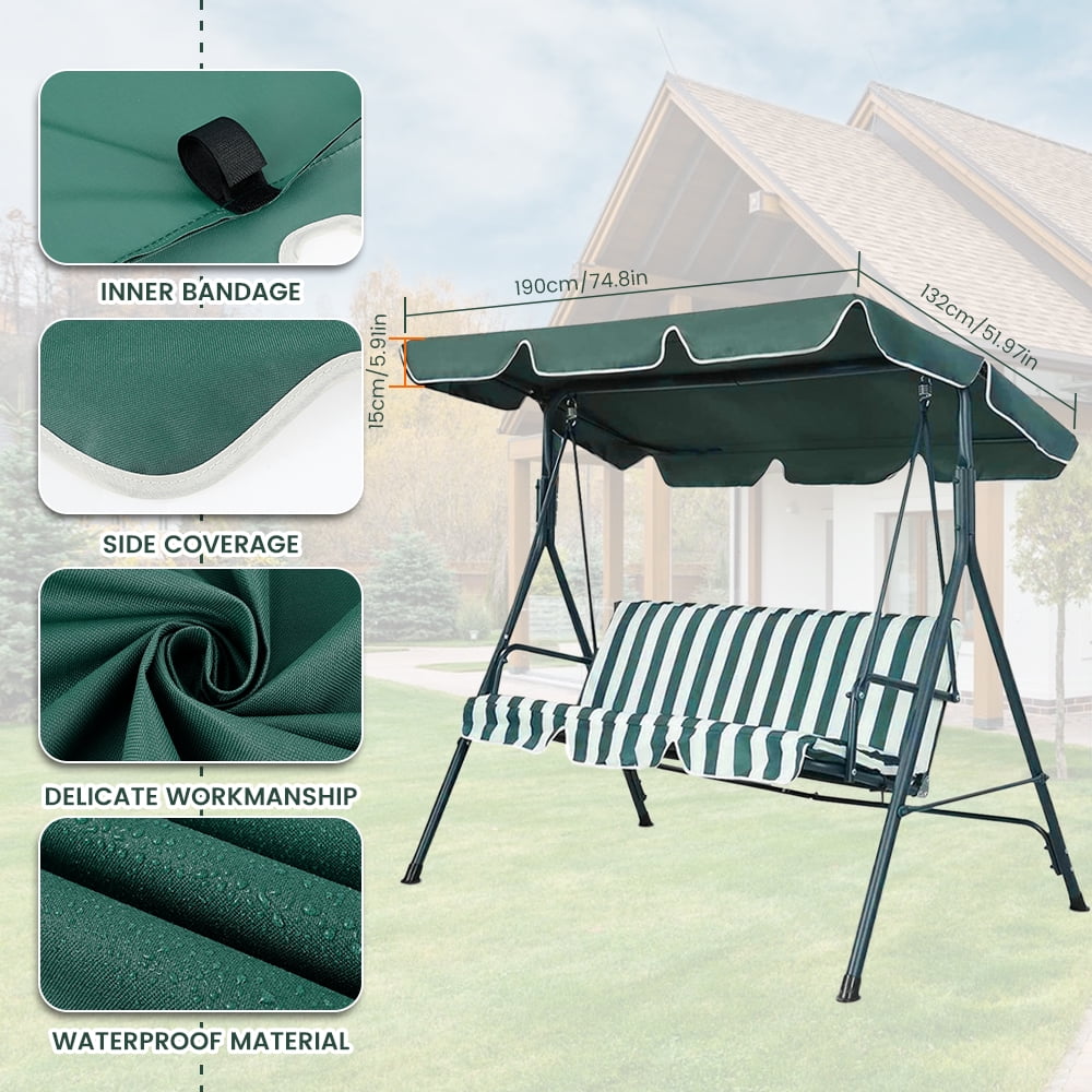 Willstar Patio Swing Seat Canopy Adjustable Padded Antiultraviolet All