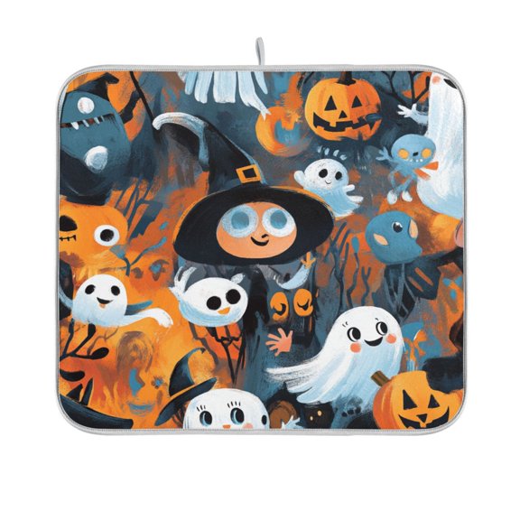 BZSMCE Dish Drying Mat Pumpkin and Gost Design Drying Mats
