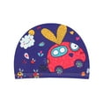 thumbnail image 1 of Kids Swim Cap with Ear Comfortable Cartoon Print Fashionable Cloth Design for Boys Girls Hot Spring Pool, 1 of 7