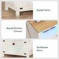thumbnail image 3 of Hasuit Farmhouse Night Stand for Bedroom, Rustic Vintage White Nightstand with Charging Station and LED Lights, Bedside Table with 2 Drawers and Open Cubby, Retro Side End Side wit, 3 of 6