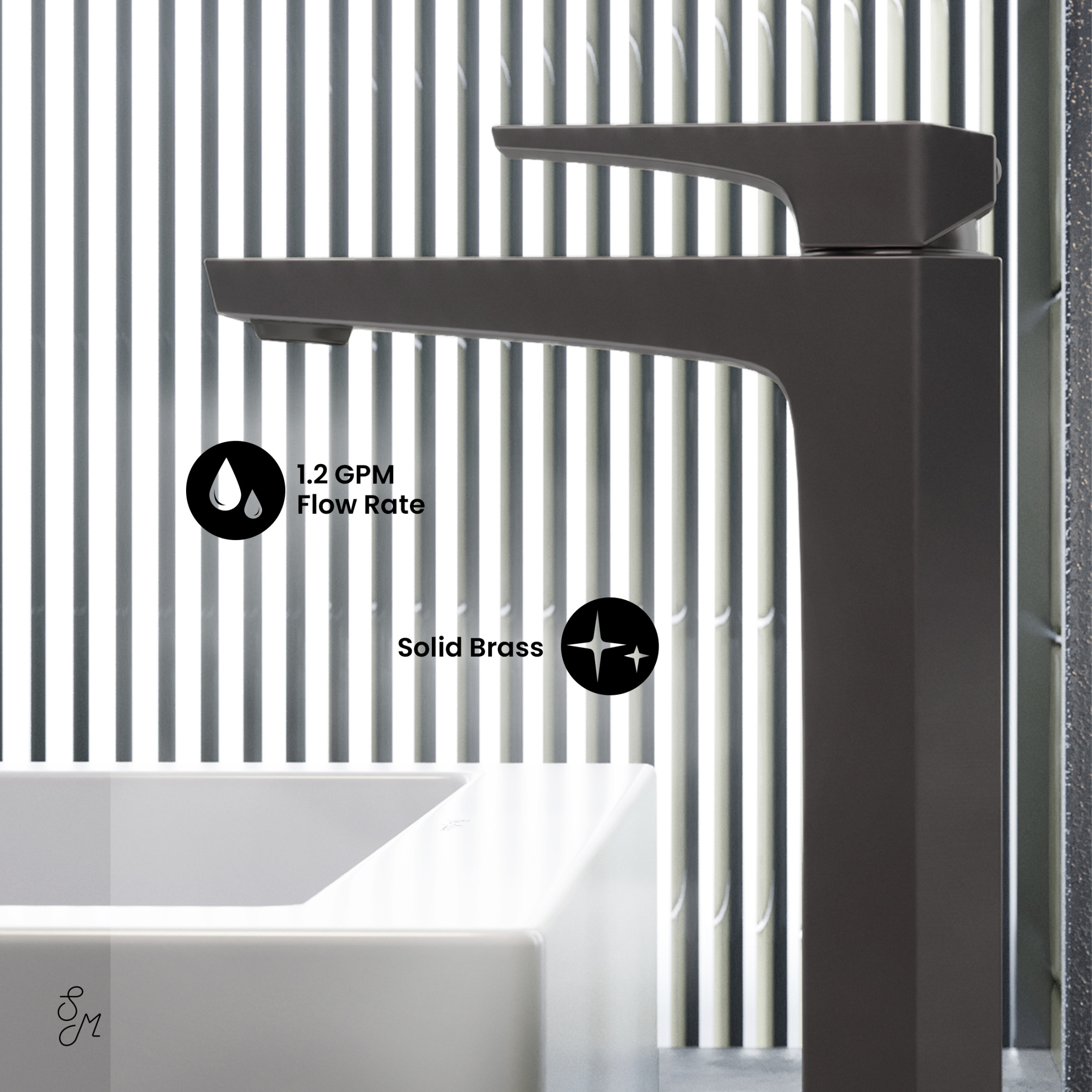 Voltaire Single Hole, Single-Handle, High Arc Bathroom Faucet in Gunmetal Gray