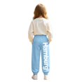 thumbnail image 3 of Shadoumai Girls Casual Sweatpants Letter Graphic Print Kid Activewear Elastic Waist Joggers Joggers For Play Everyday Wear,Girl Uniform Pants 7-8 Years, 3 of 6