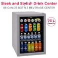thumbnail image 4 of Frigidaire 88 Can/25 Bottle Beverage Refrigerator, 2.6 Cu. ft. Glass Door Mini Fridge, Grey, 4 of 12