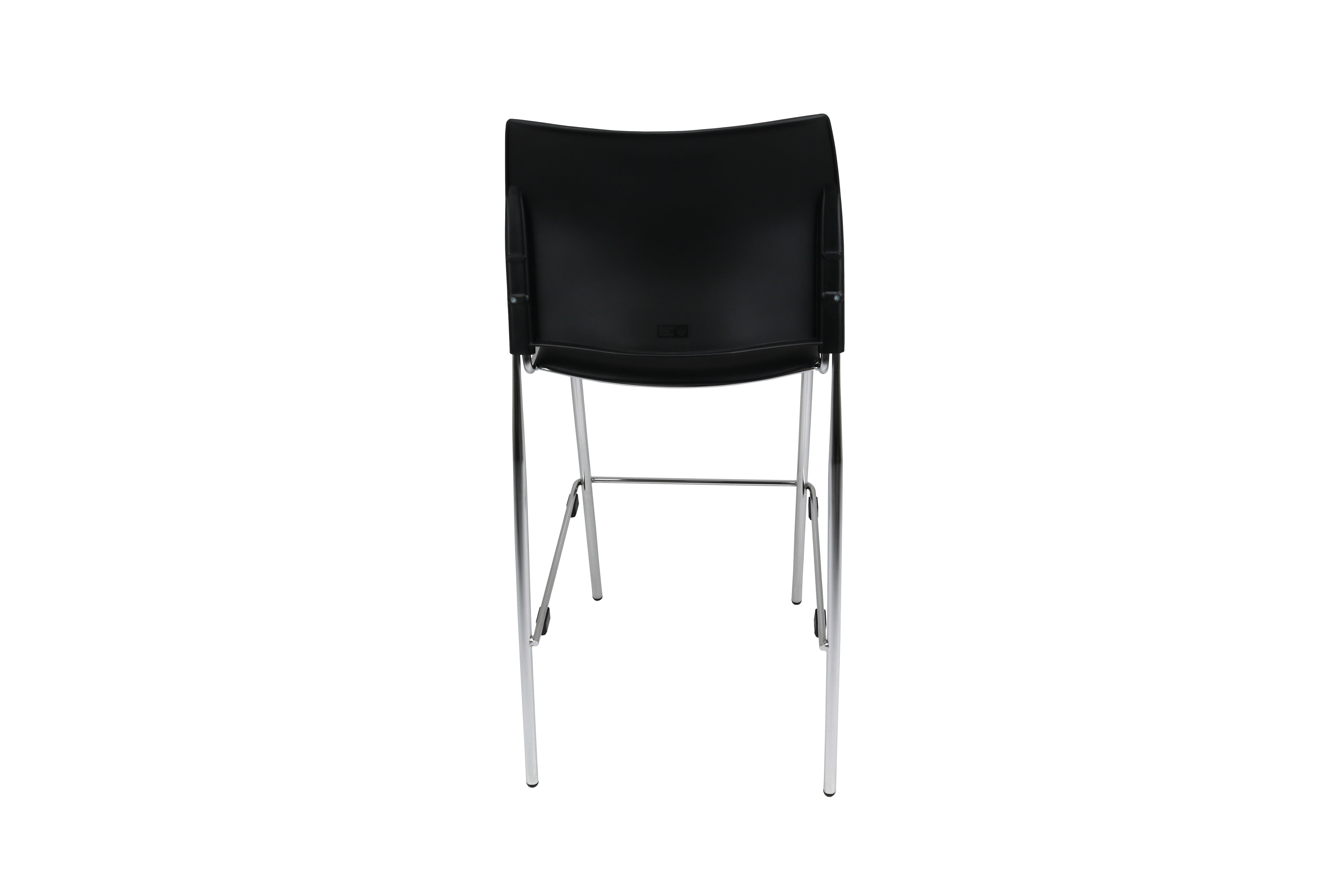 Hampden Furnishings Jody Collection Black Plastic Stackable Bar Stools, 30-Inch, Pack of 4