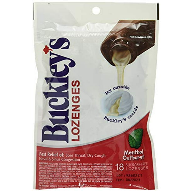 BUCKLEY'S LOZENGES 18 Menthol Outburst