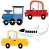 Big Dot of Happiness Cars, Trains, and Airplanes - DIY Shaped Transportation Birthday Party Cut-Outs - 24 Count